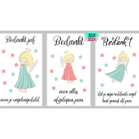 Geluksengeltje met kaartje voor de juf